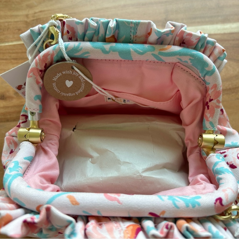 NWT Roller Rabbit Amandine Printed Clam Shell Shoulder Bag - Picture 6 of 7